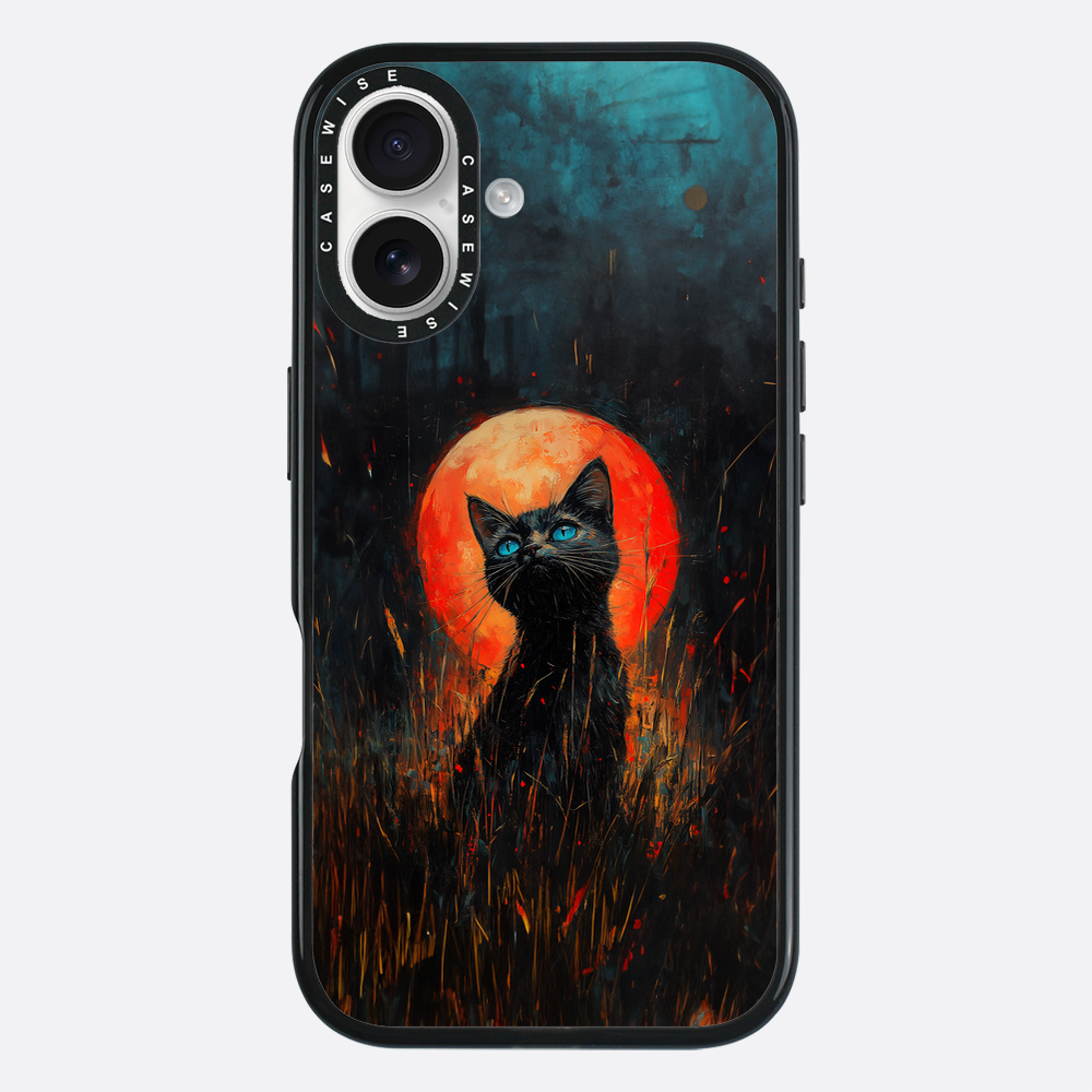Red Moonlight Black Cat - Etui
