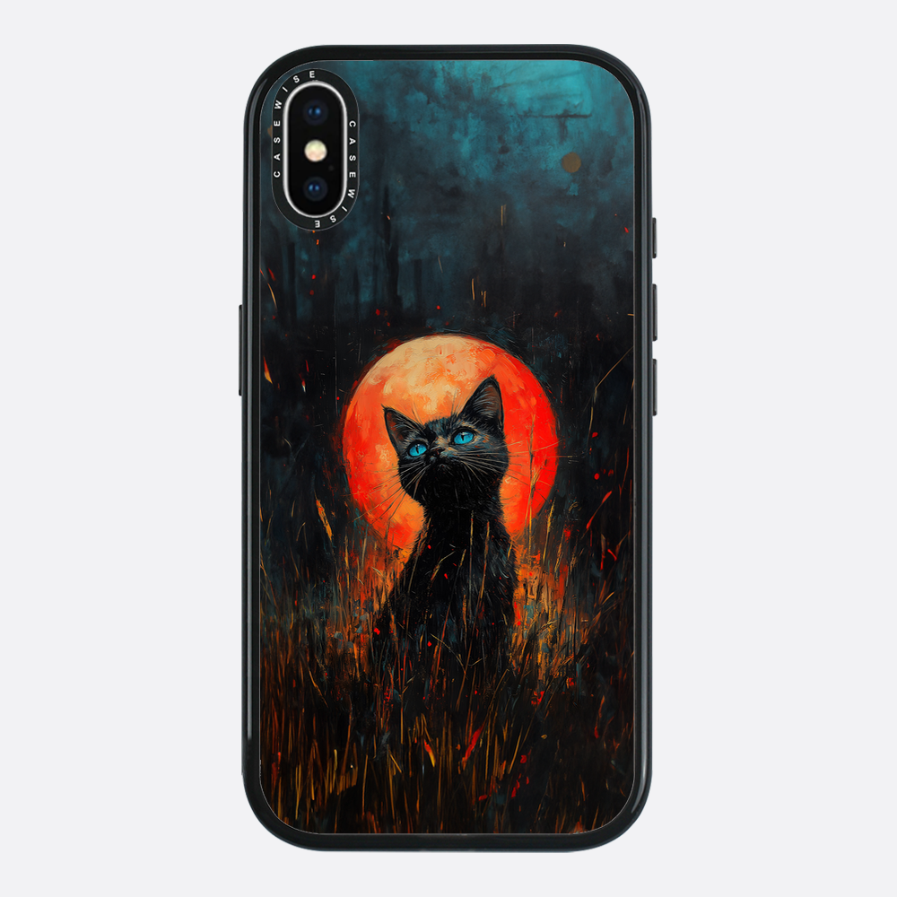 Red Moonlight Black Cat - Etui