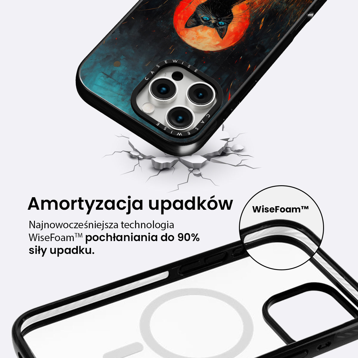 Red Moonlight Black Cat - Etui