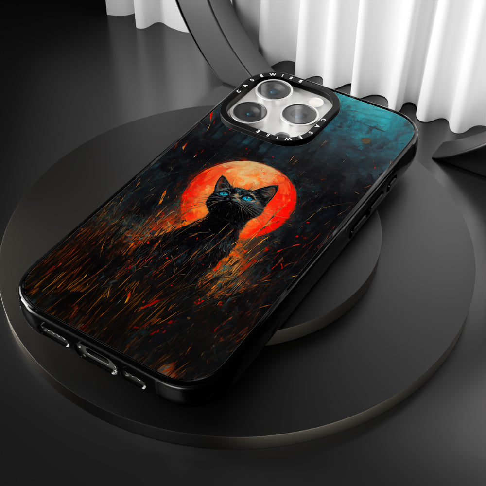 Red Moonlight Black Cat - Etui