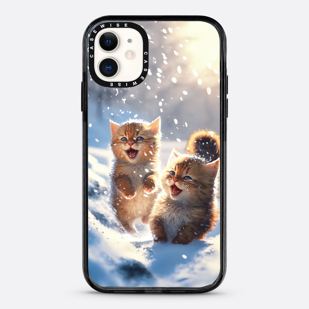 Cats playing in snow - Etui