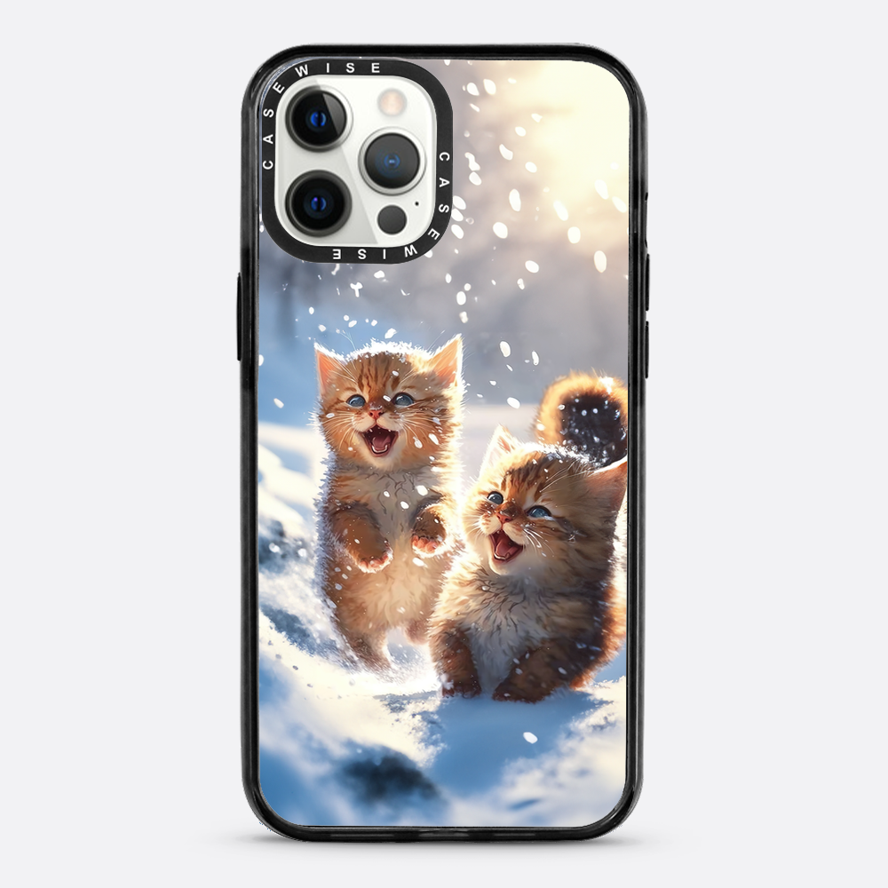 Cats playing in snow - Etui