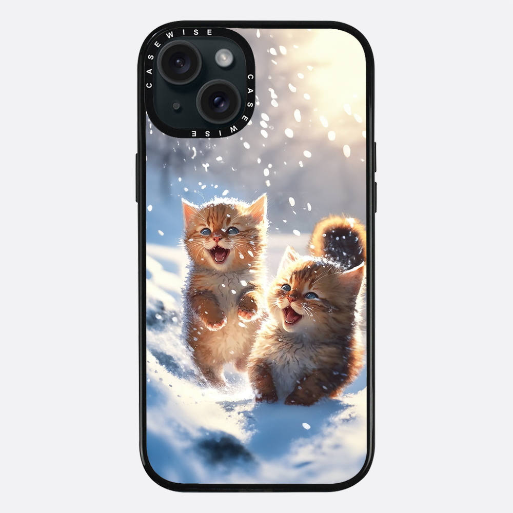 Cats playing in snow - Etui