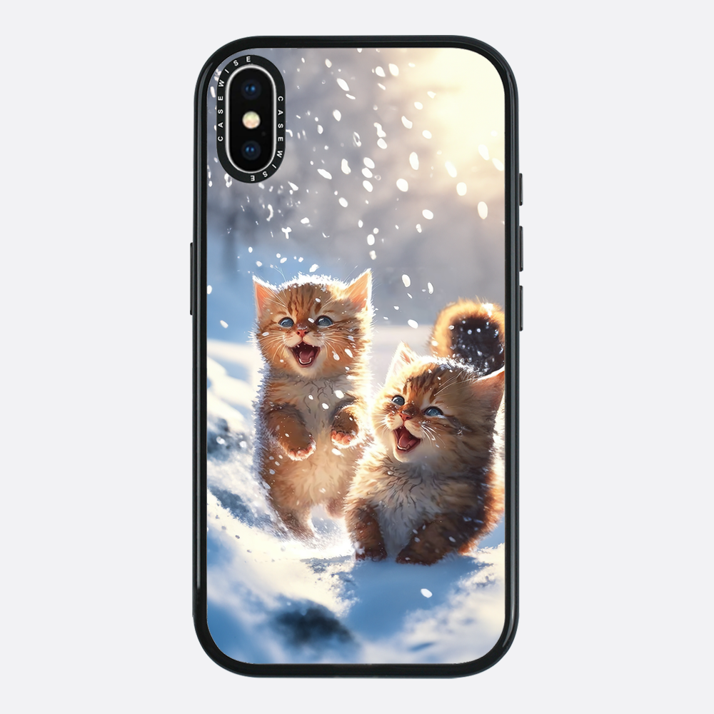 Cats playing in snow - Etui