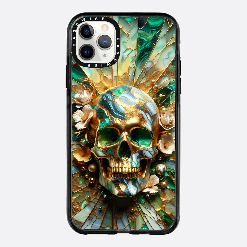 Abstract Floral Gold Skull - Etui