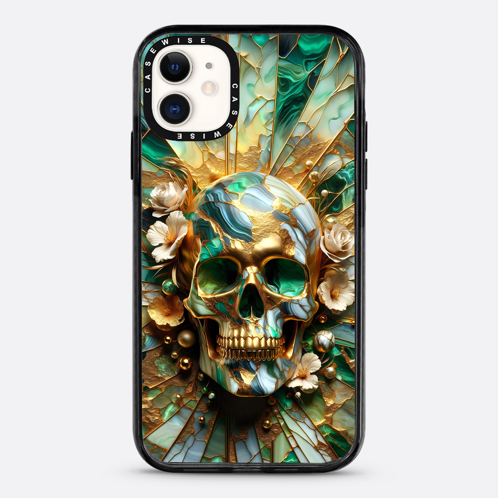 Abstract Floral Gold Skull - Etui