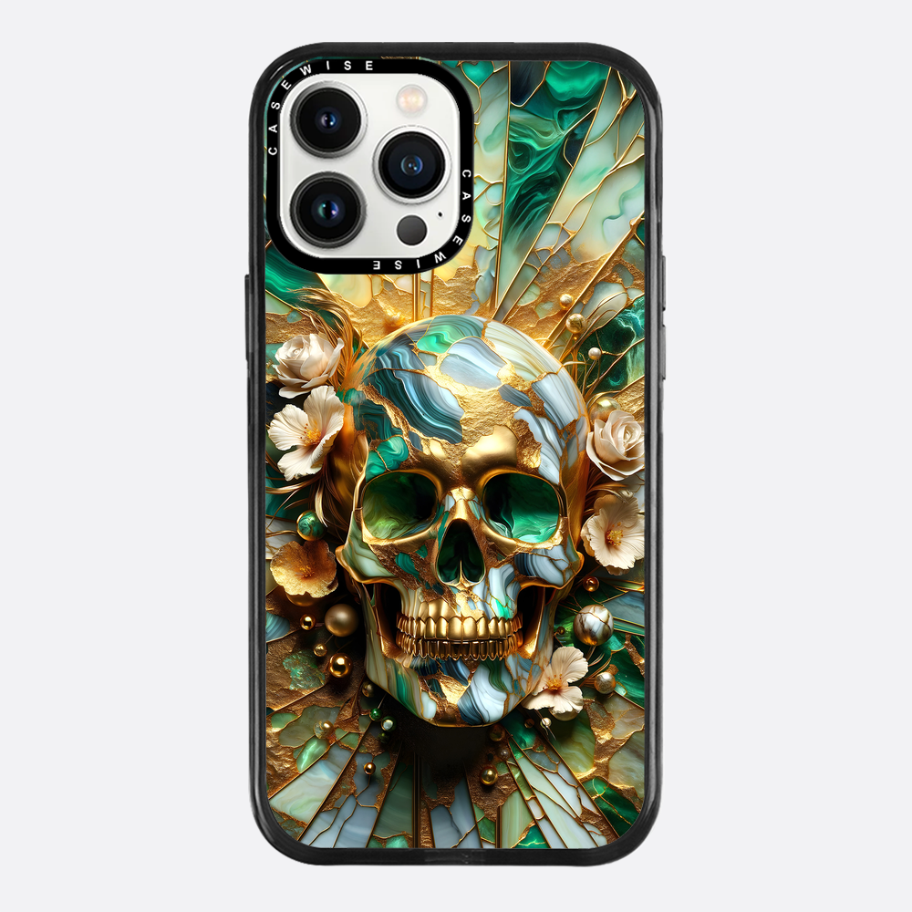 Abstract Floral Gold Skull - Etui
