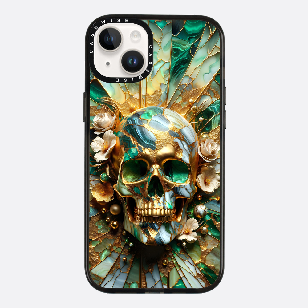 Abstract Floral Gold Skull - Etui