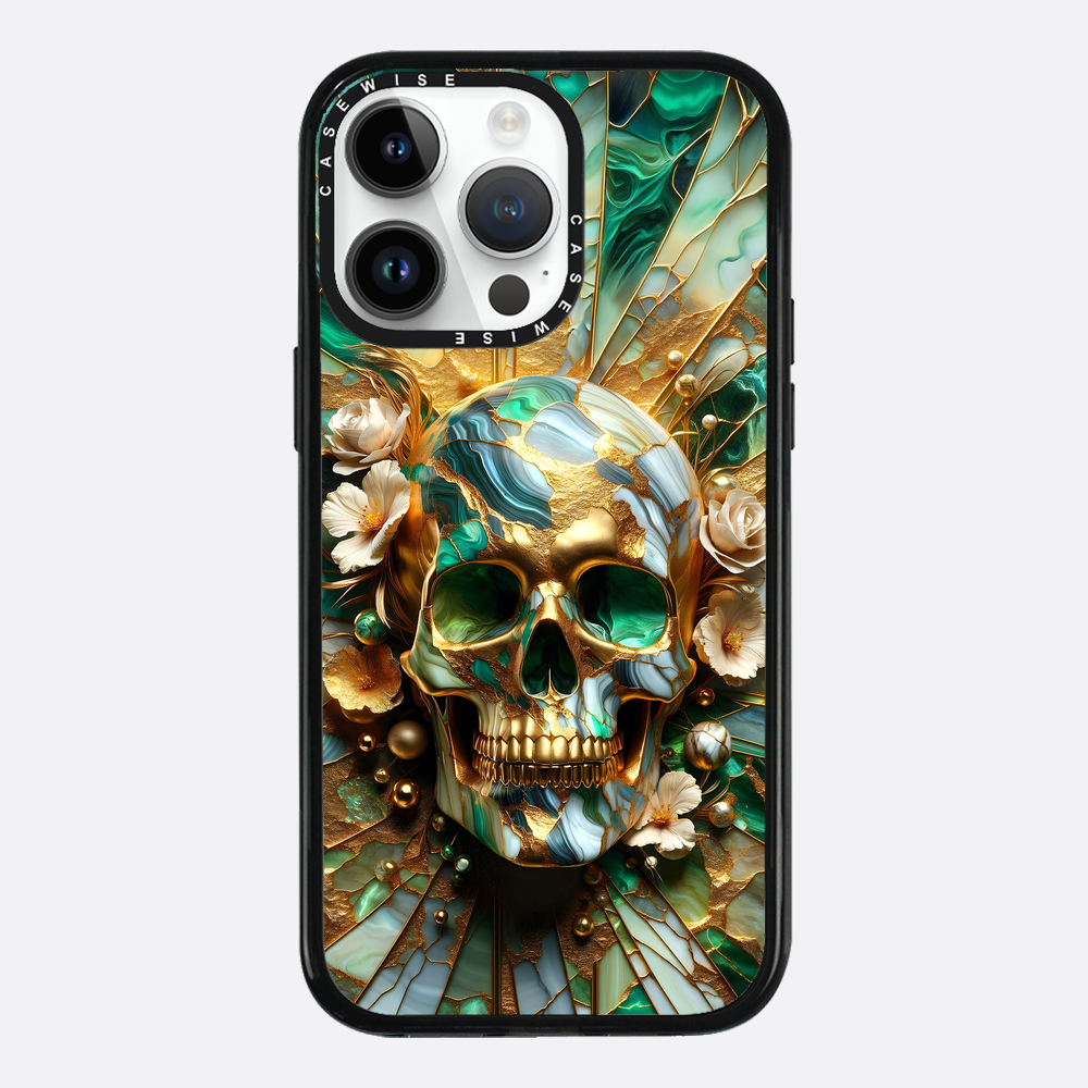Abstract Floral Gold Skull - Etui