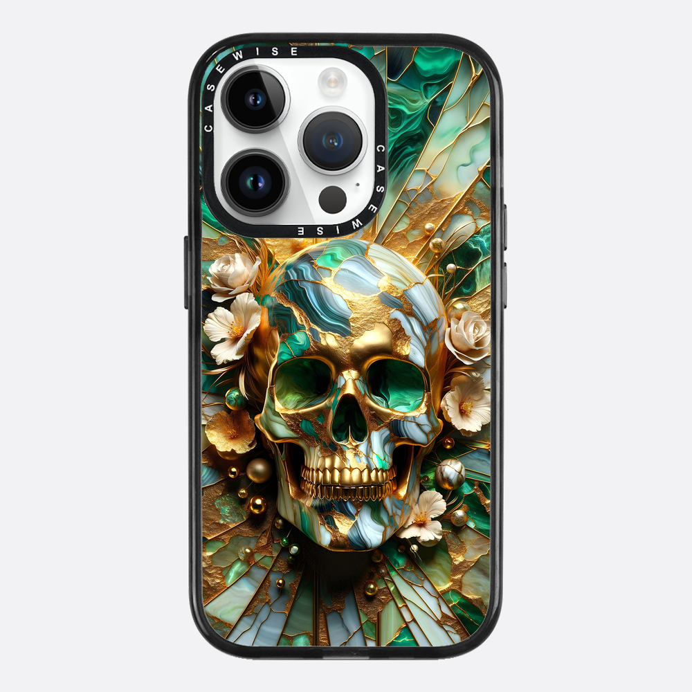 Abstract Floral Gold Skull - Etui
