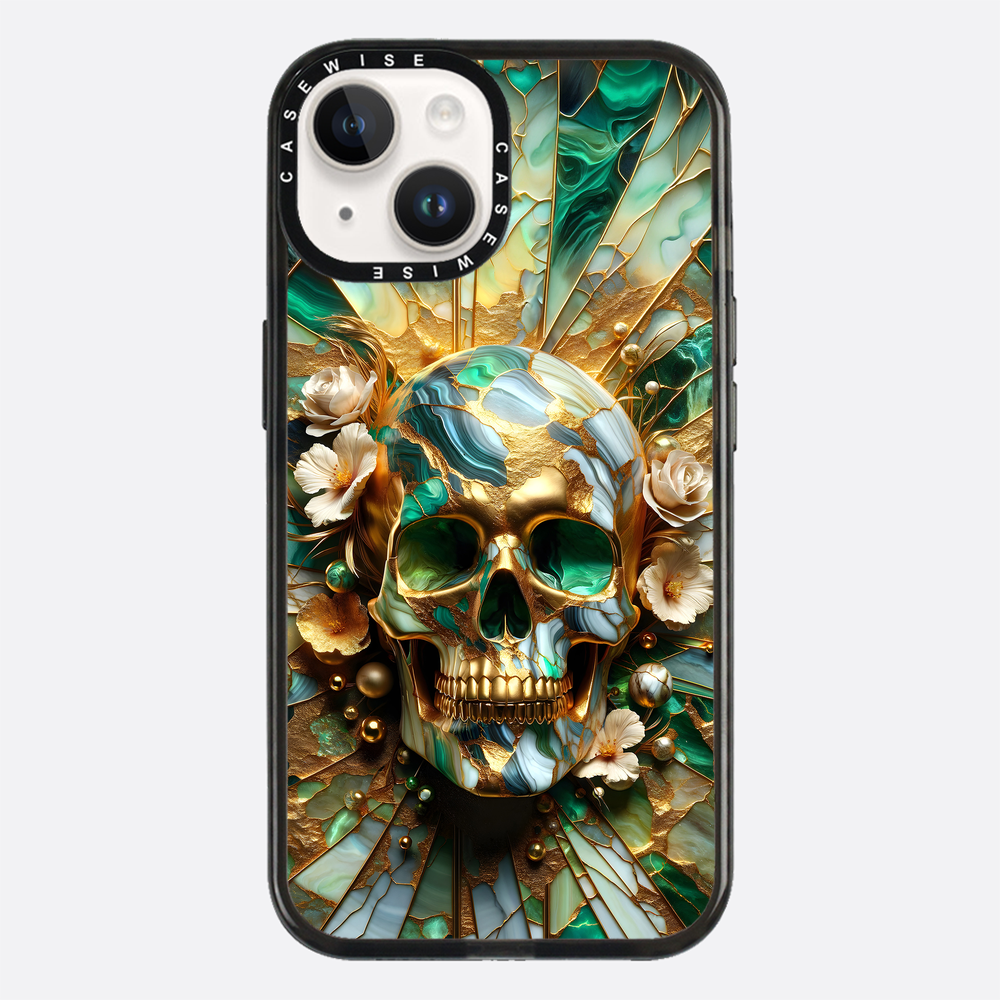 Abstract Floral Gold Skull - Etui