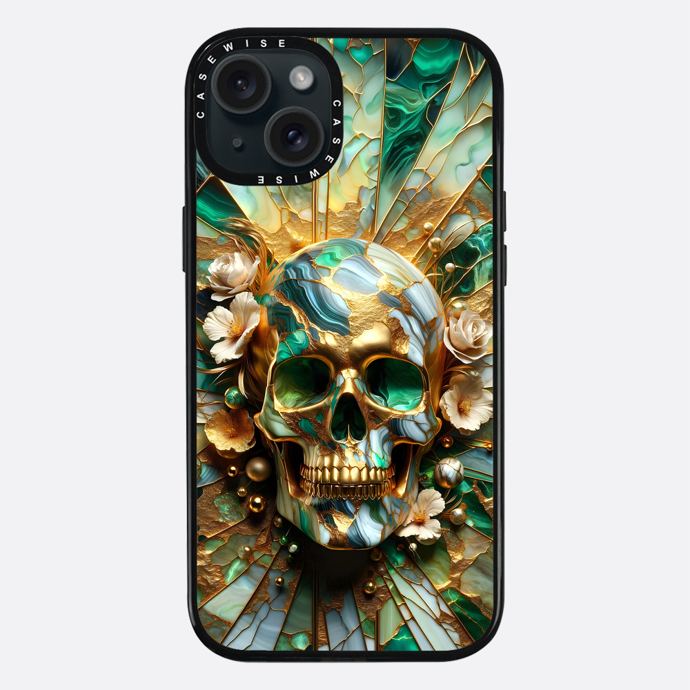 Abstract Floral Gold Skull - Etui