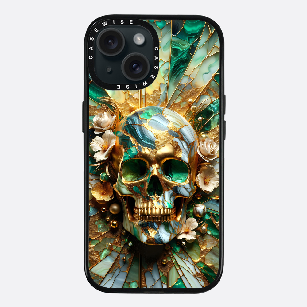 Abstract Floral Gold Skull - Etui