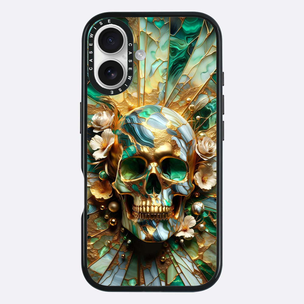 Abstract Floral Gold Skull - Etui