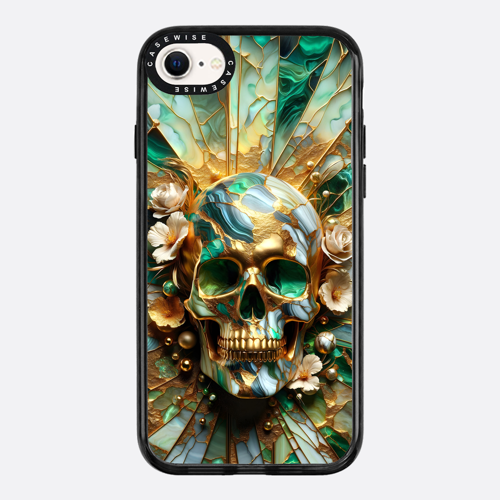 Abstract Floral Gold Skull - Etui