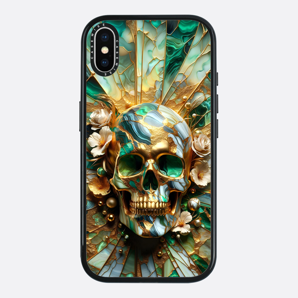 Abstract Floral Gold Skull - Etui