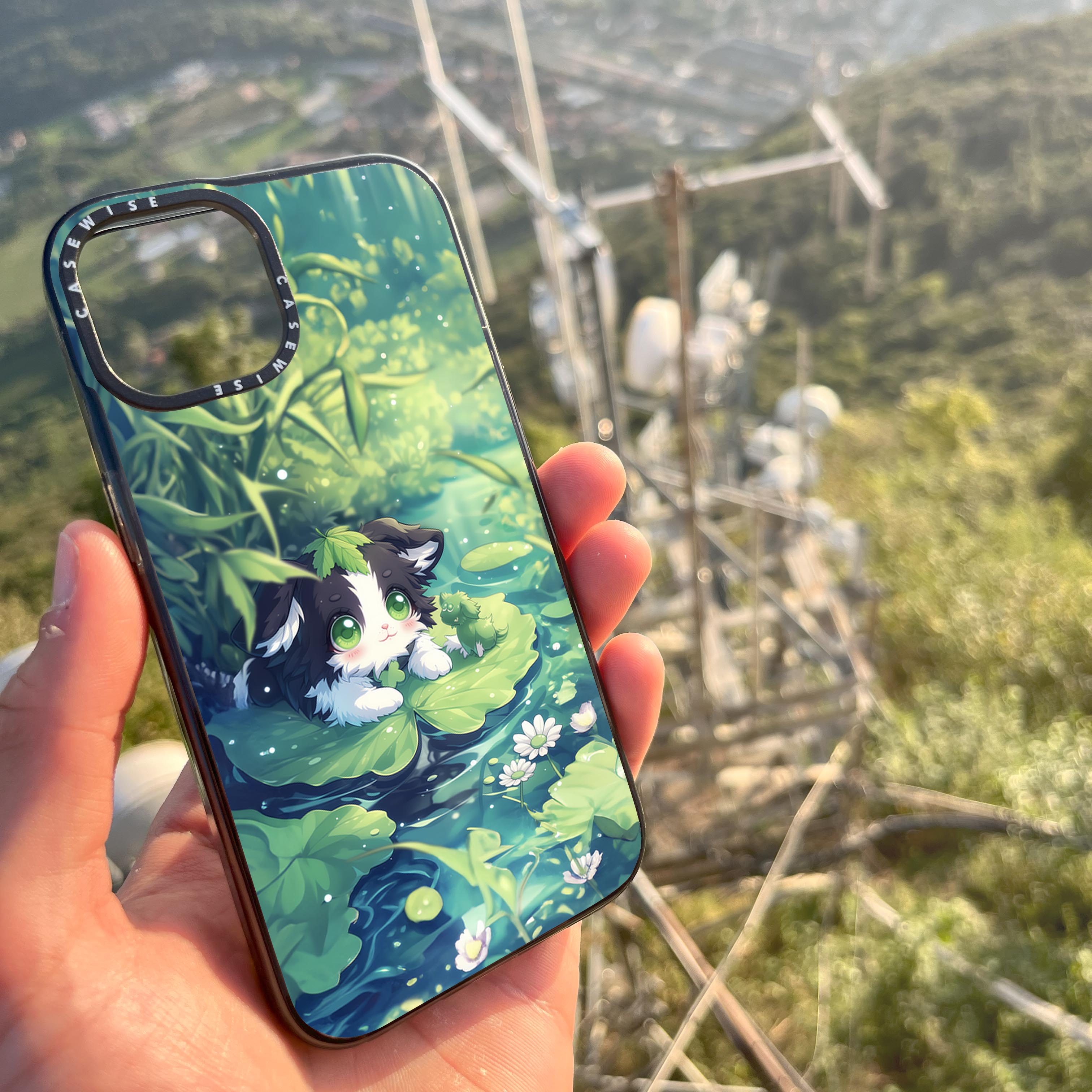 Cannabis Cat at the pond - Etui
