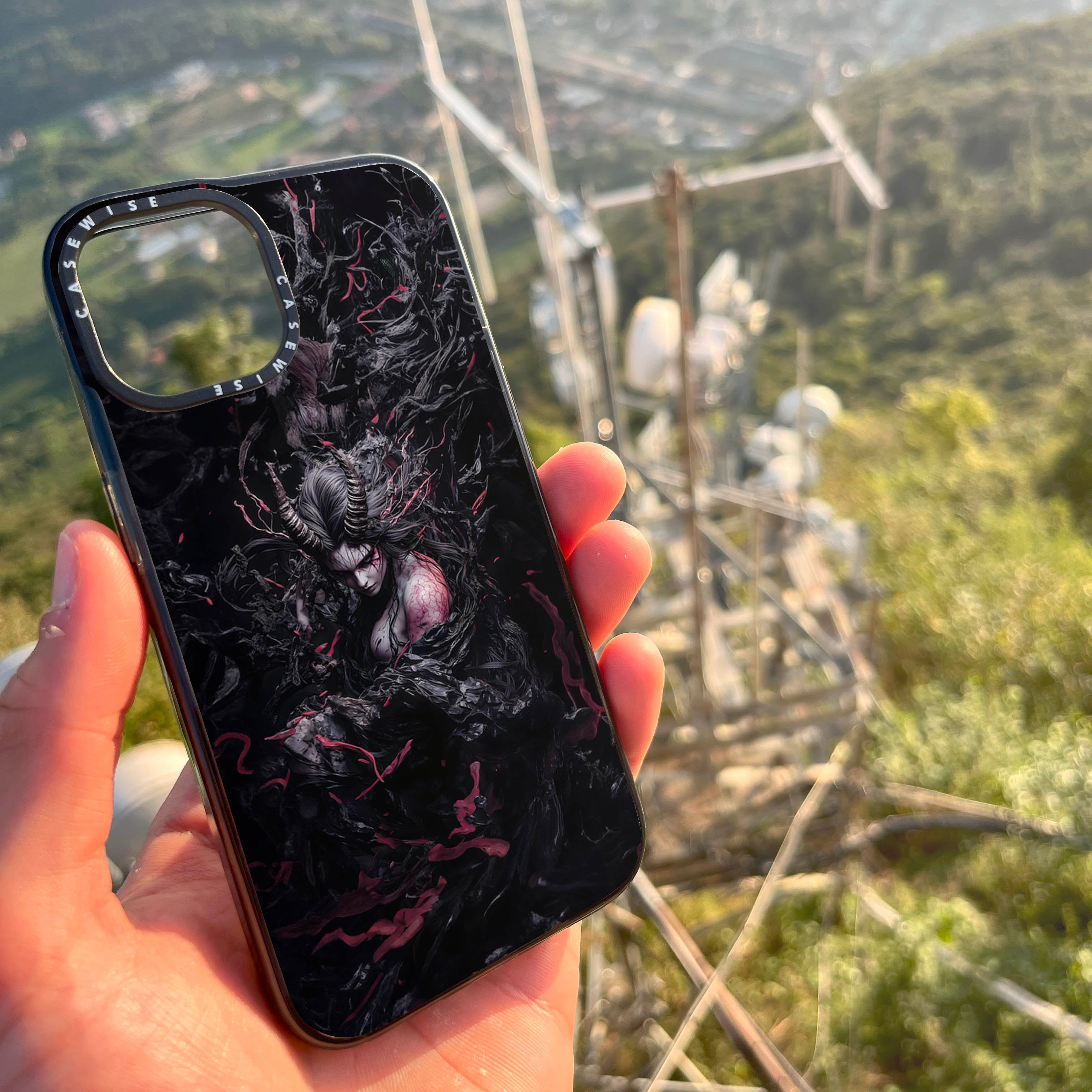 Czarna gotycka dama demon - Etui