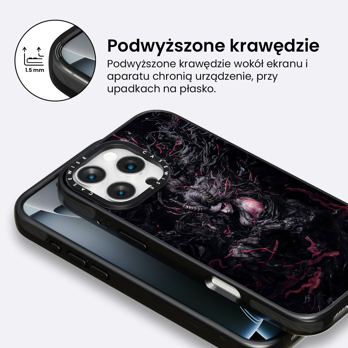Czarna gotycka dama demon - Etui