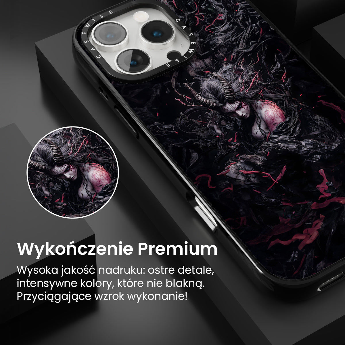 Czarna gotycka dama demon - Etui