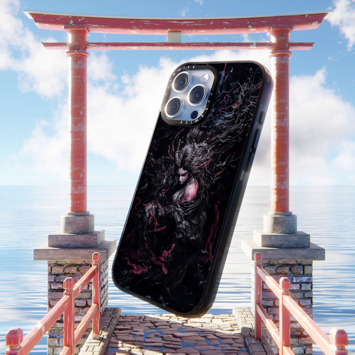 Czarna gotycka dama demon - Etui