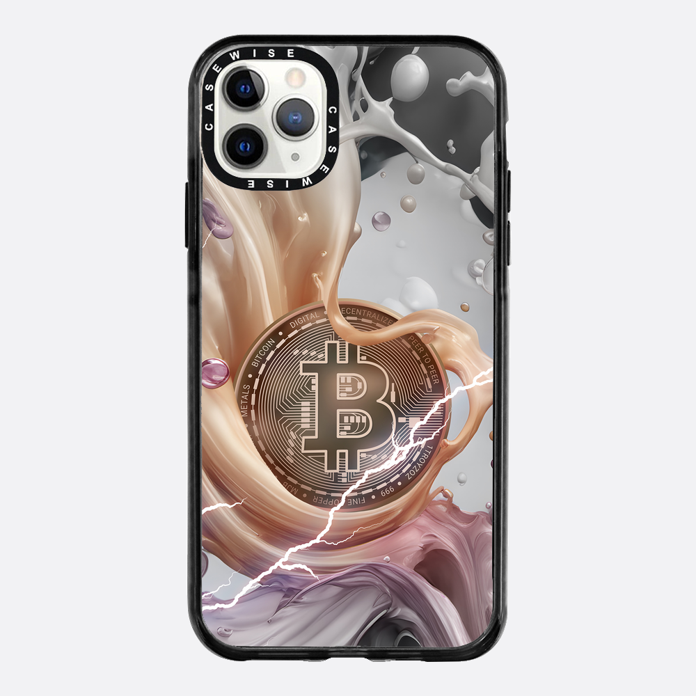 CRYPTO ART Bitcoin Splashes - orange - Etui