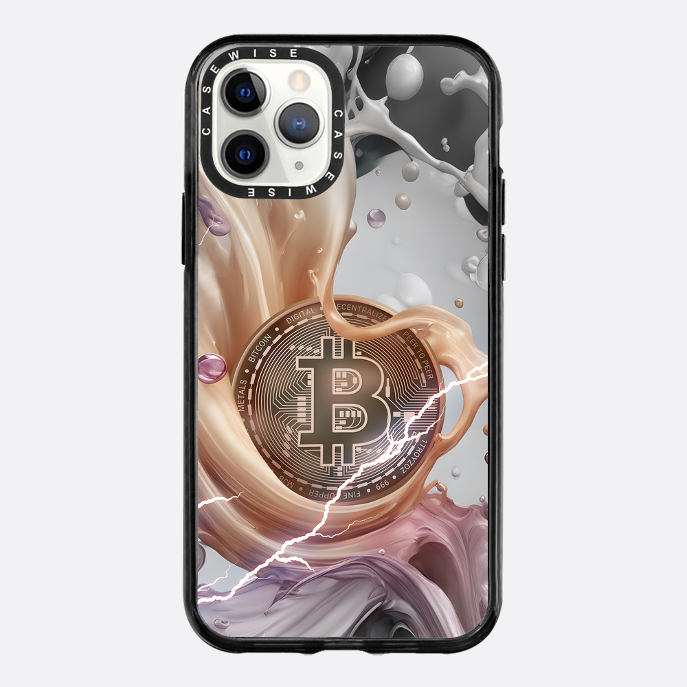 CRYPTO ART Bitcoin Splashes - orange - Etui