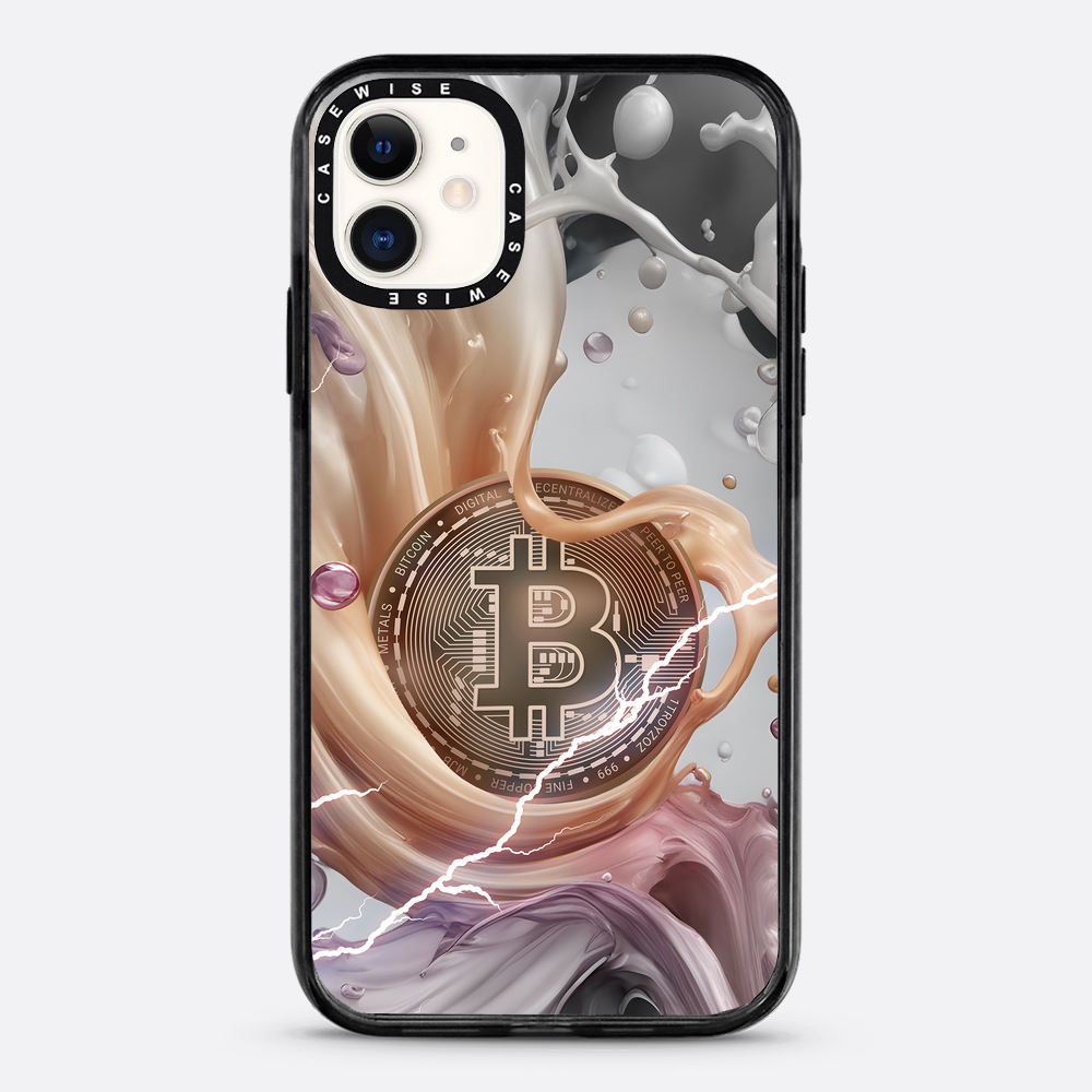 CRYPTO ART Bitcoin Splashes - orange - Etui