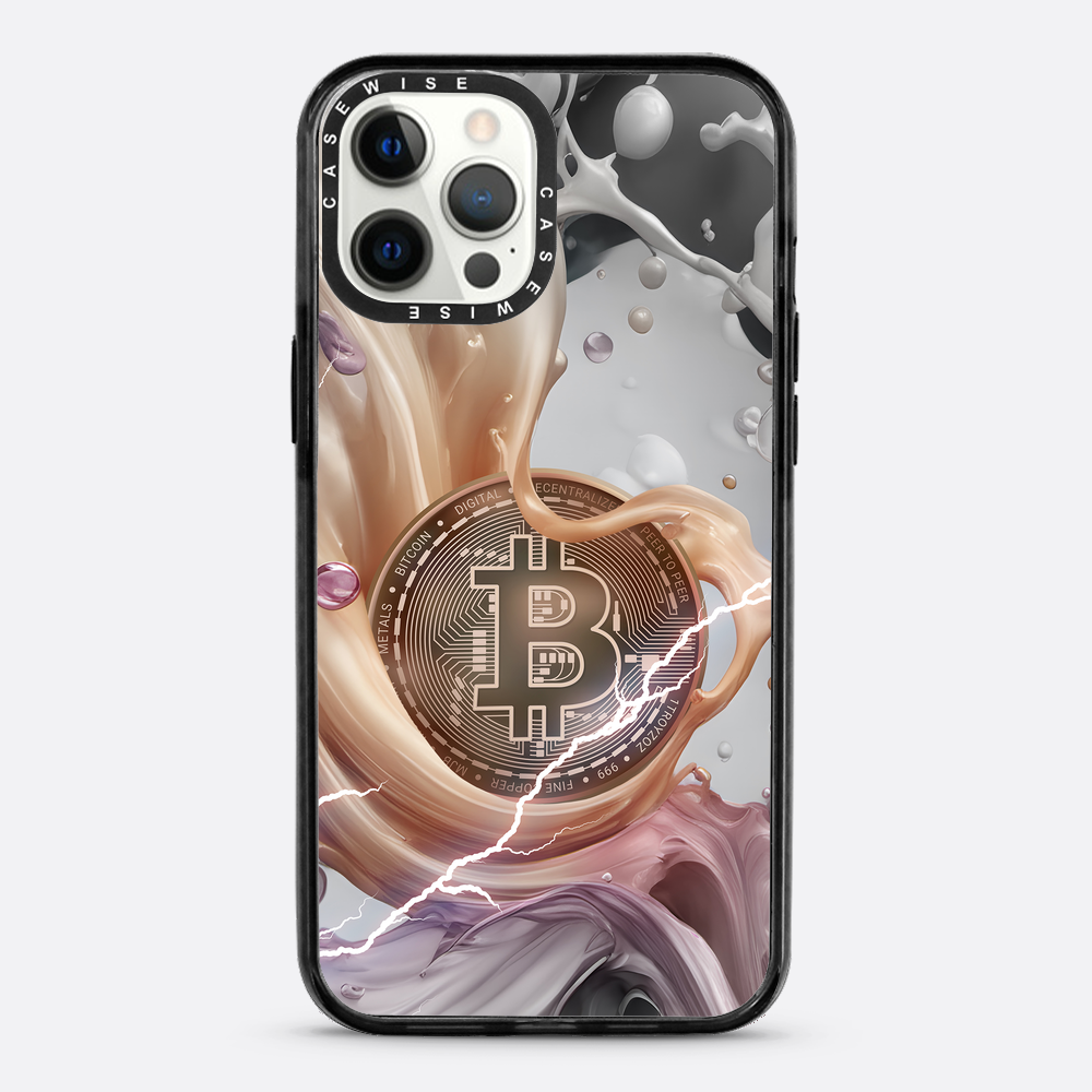 CRYPTO ART Bitcoin Splashes - orange - Etui