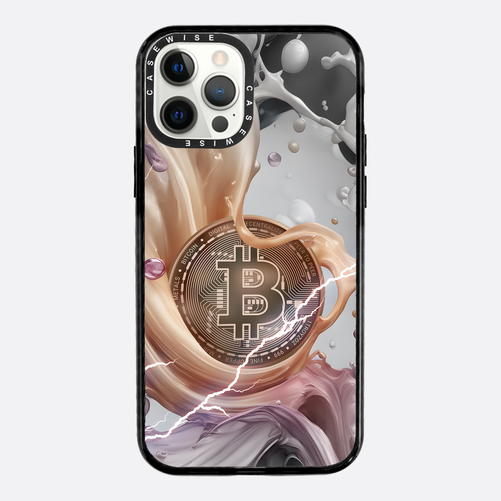 CRYPTO ART Bitcoin Splashes - orange - Etui