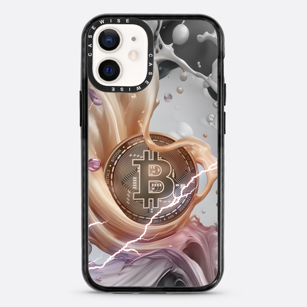 CRYPTO ART Bitcoin Splashes - orange - Etui