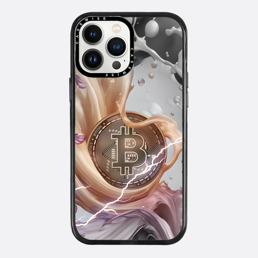 CRYPTO ART Bitcoin Splashes - orange - Etui