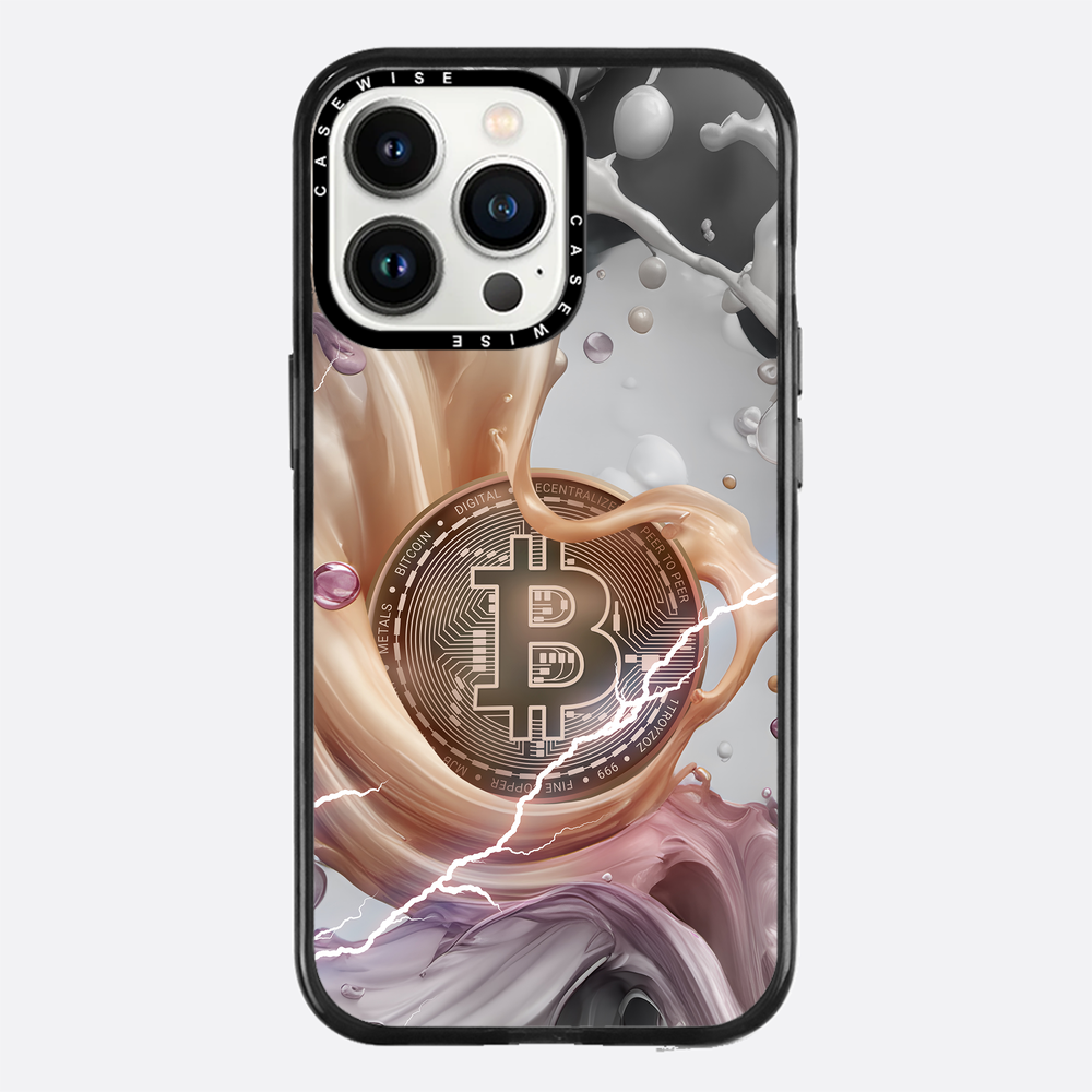 CRYPTO ART Bitcoin Splashes - orange - Etui