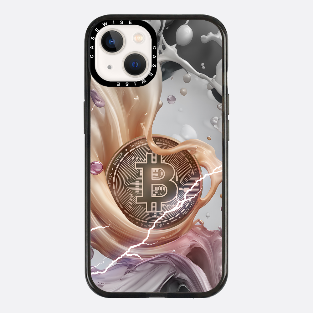 CRYPTO ART Bitcoin Splashes - orange - Etui