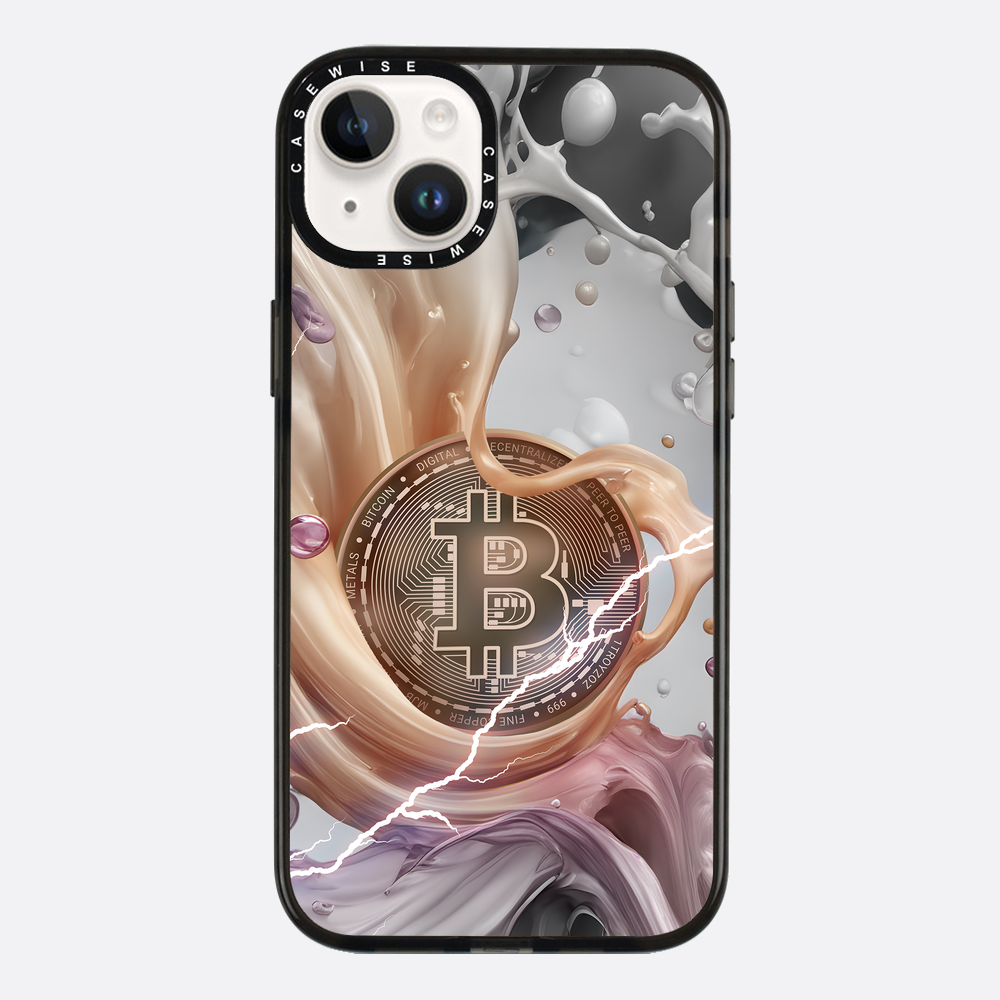 CRYPTO ART Bitcoin Splashes - orange - Etui