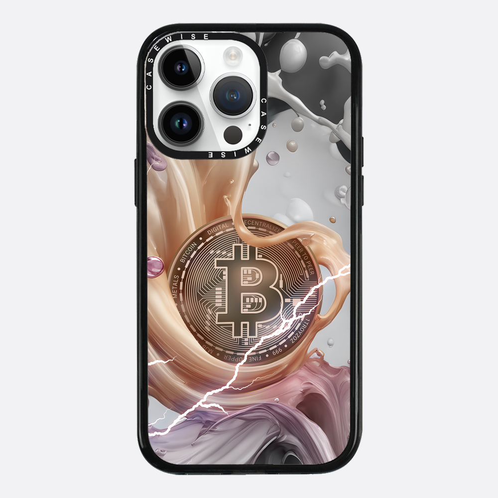 CRYPTO ART Bitcoin Splashes - orange - Etui