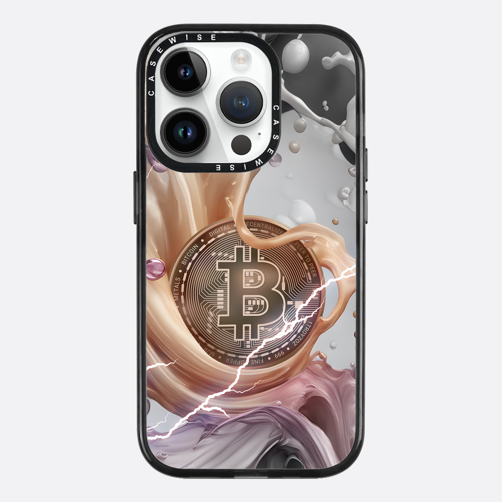 CRYPTO ART Bitcoin Splashes - orange - Etui