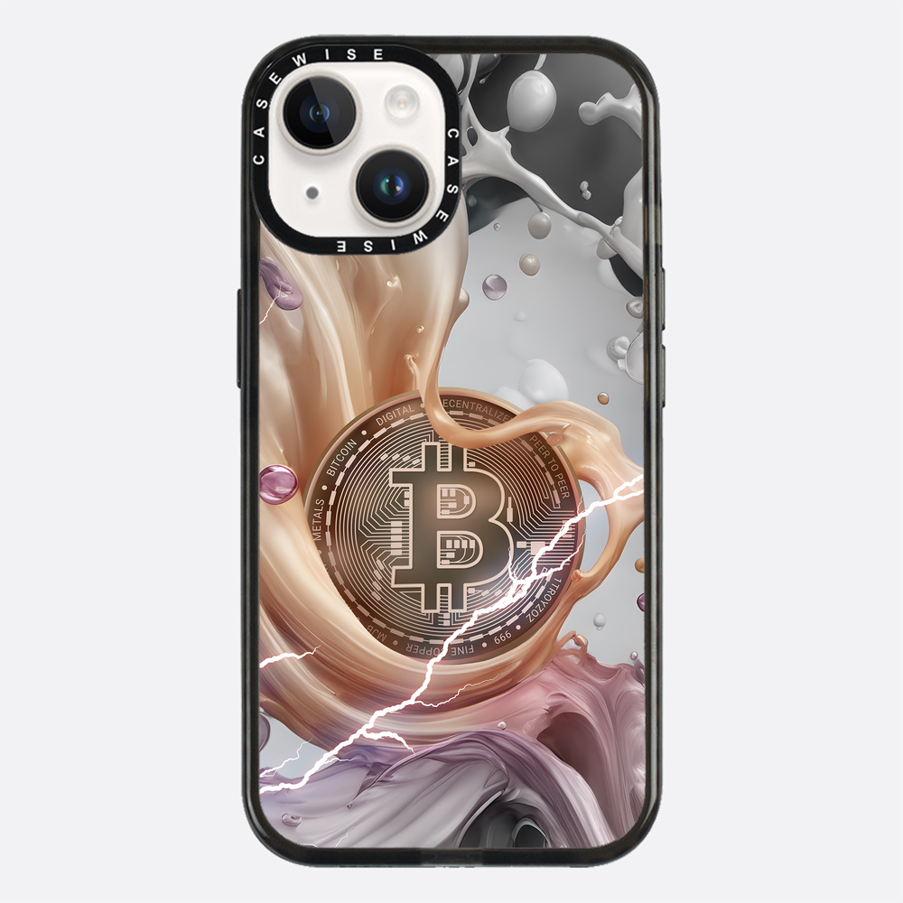 CRYPTO ART Bitcoin Splashes - orange - Etui