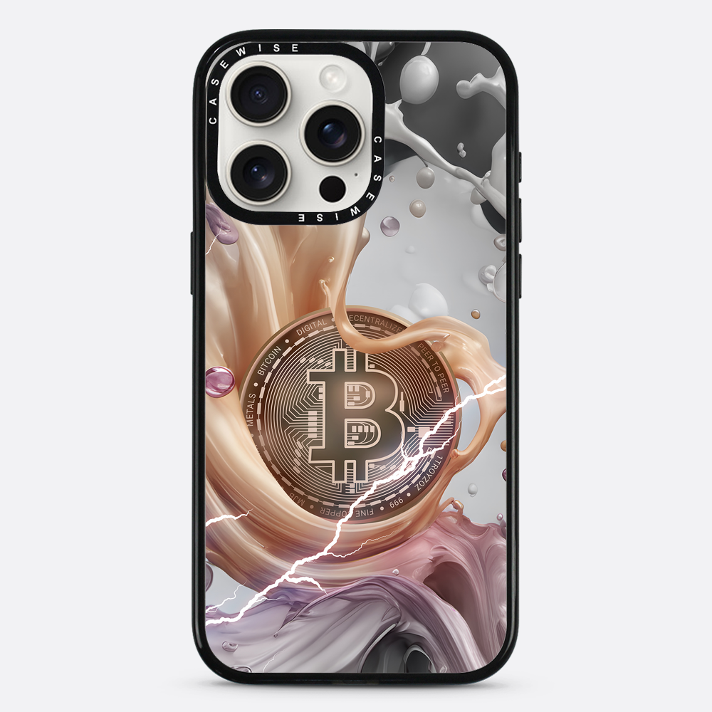 CRYPTO ART Bitcoin Splashes - orange - Etui