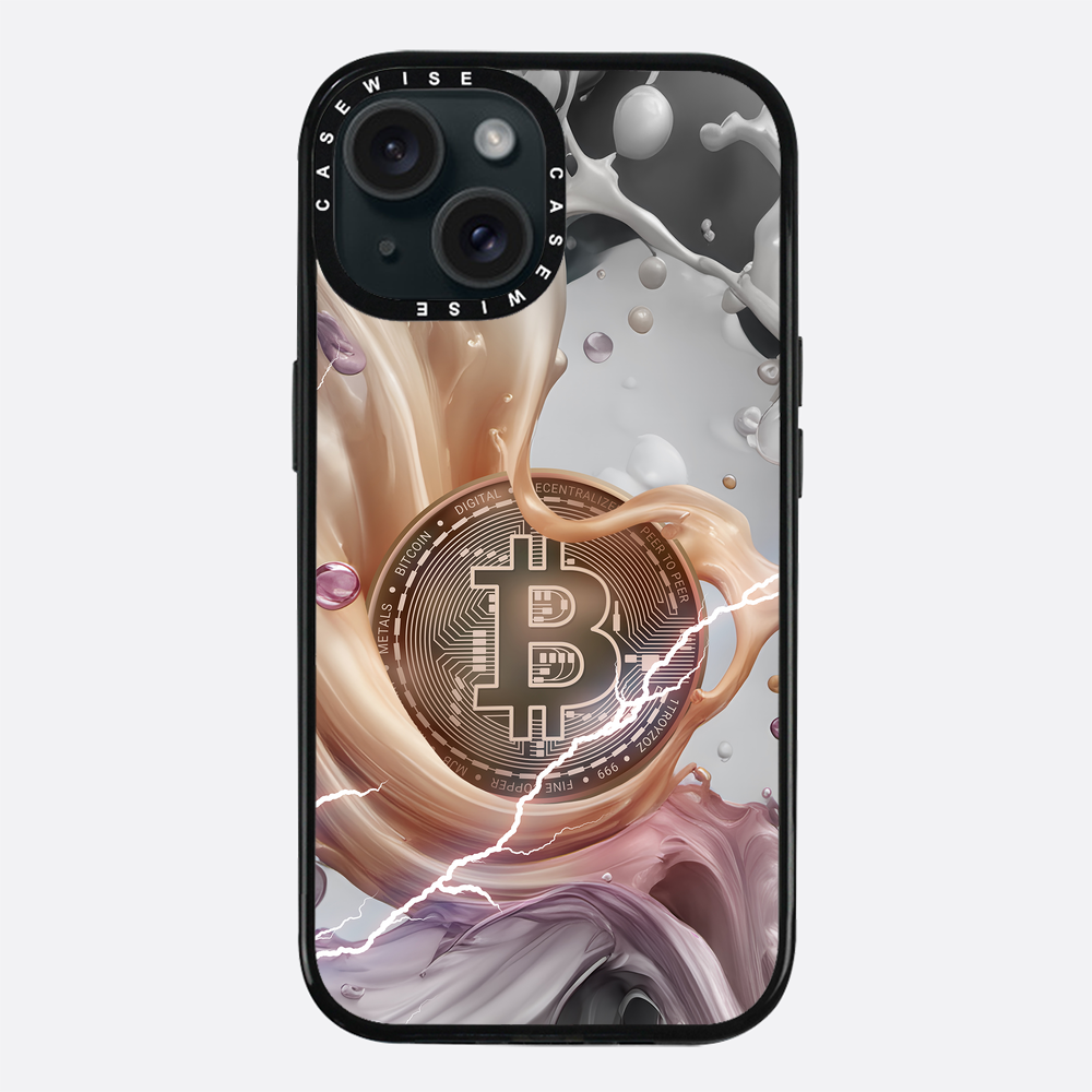 CRYPTO ART Bitcoin Splashes - orange - Etui