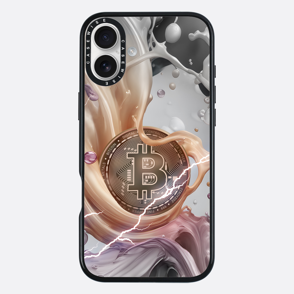 CRYPTO ART Bitcoin Splashes - orange - Etui