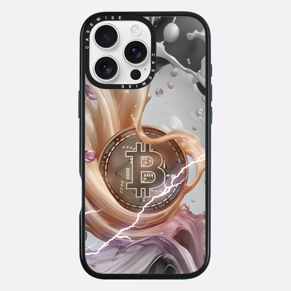 CRYPTO ART Bitcoin Splashes - orange - Etui