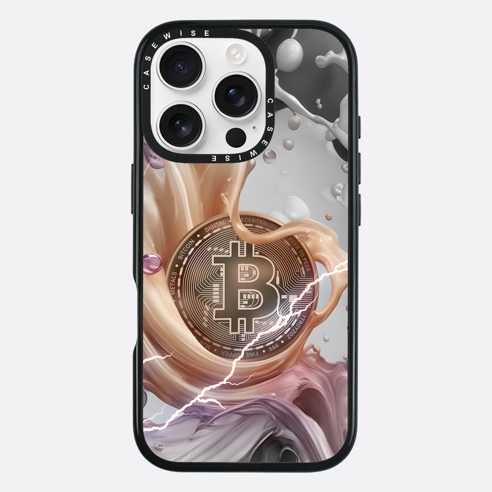 CRYPTO ART Bitcoin Splashes - orange - Etui