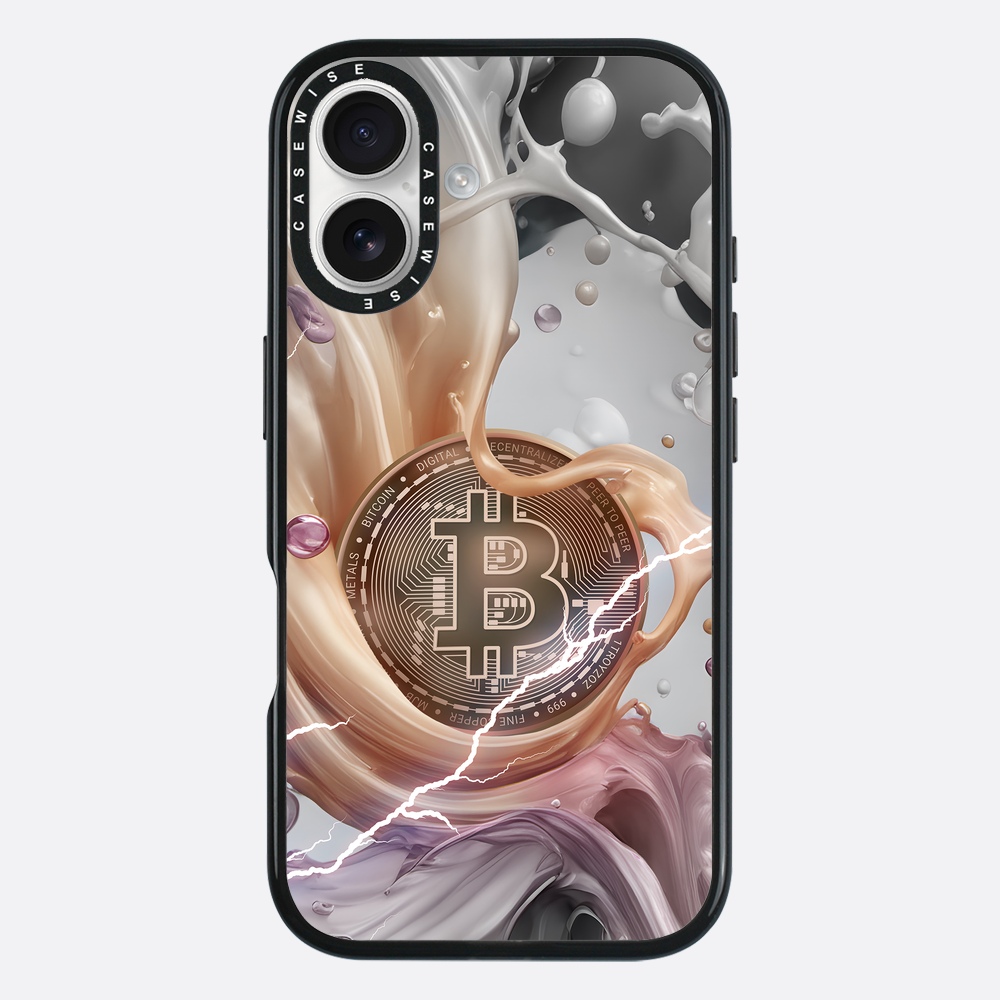 CRYPTO ART Bitcoin Splashes - orange - Etui