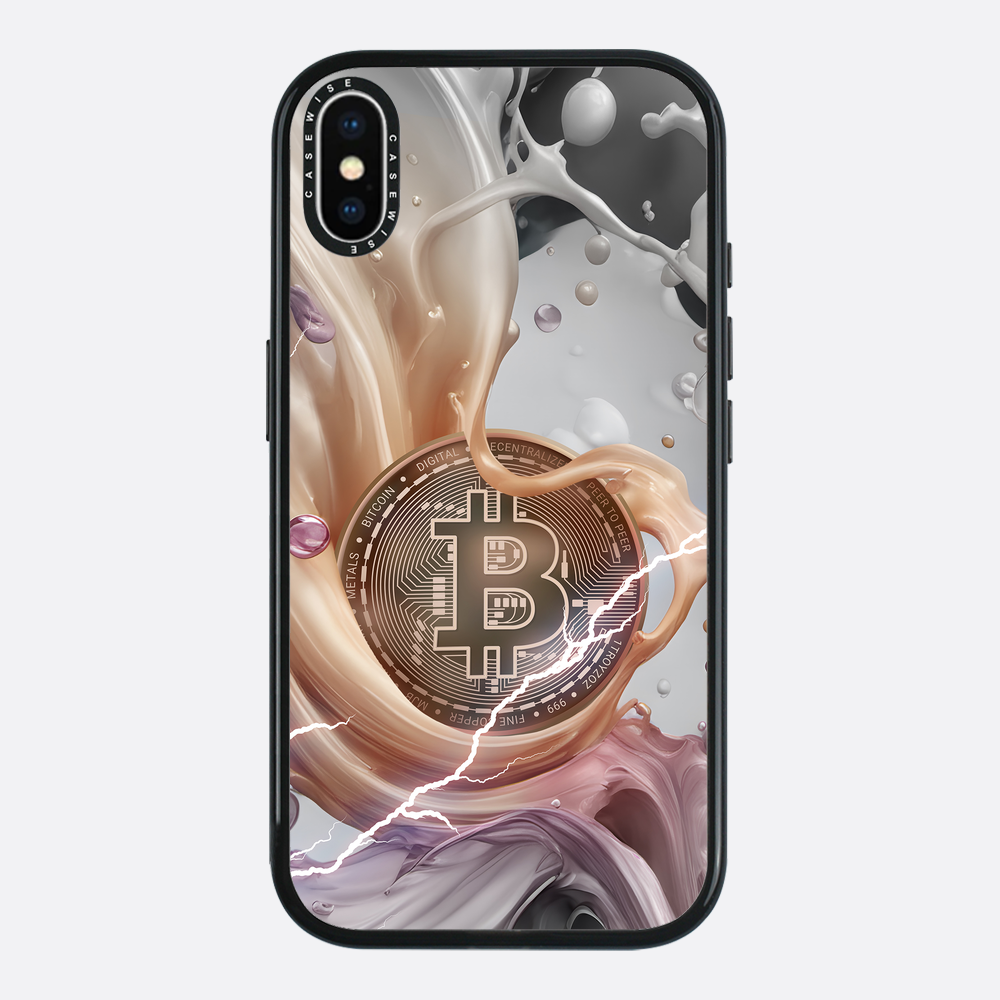 CRYPTO ART Bitcoin Splashes - orange - Etui