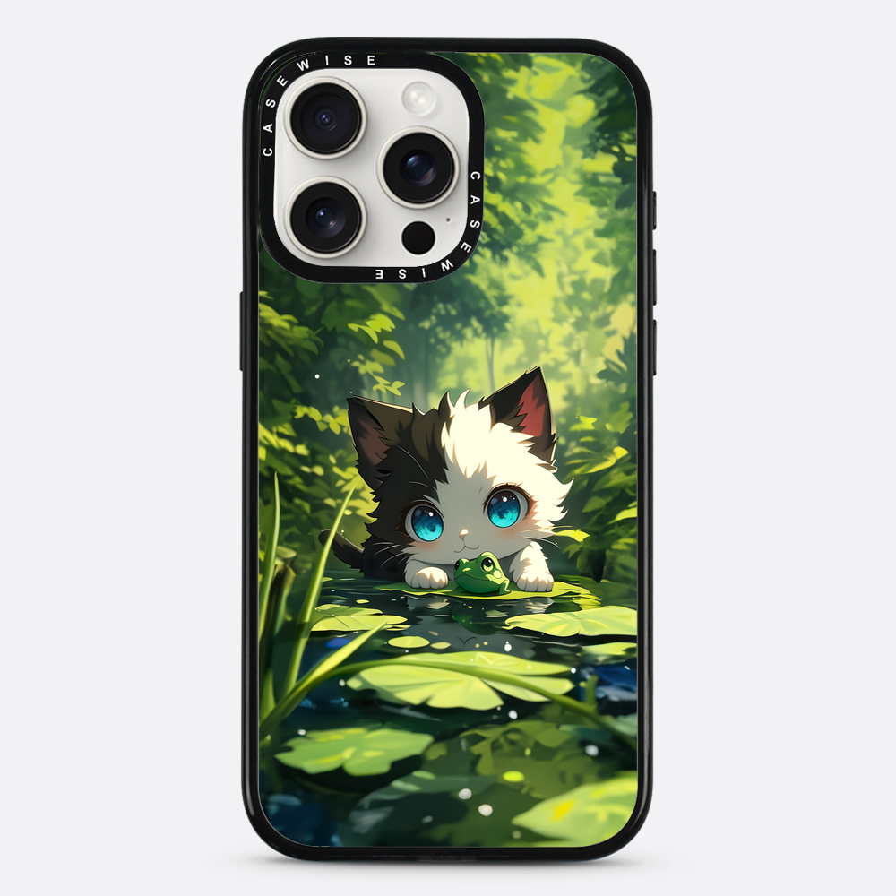 Cute Cat with Frog - Etui
