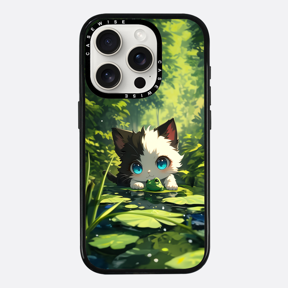 Cute Cat with Frog - Etui