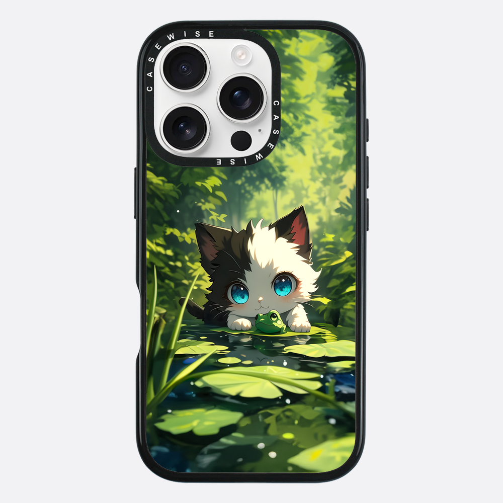 Cute Cat with Frog - Etui