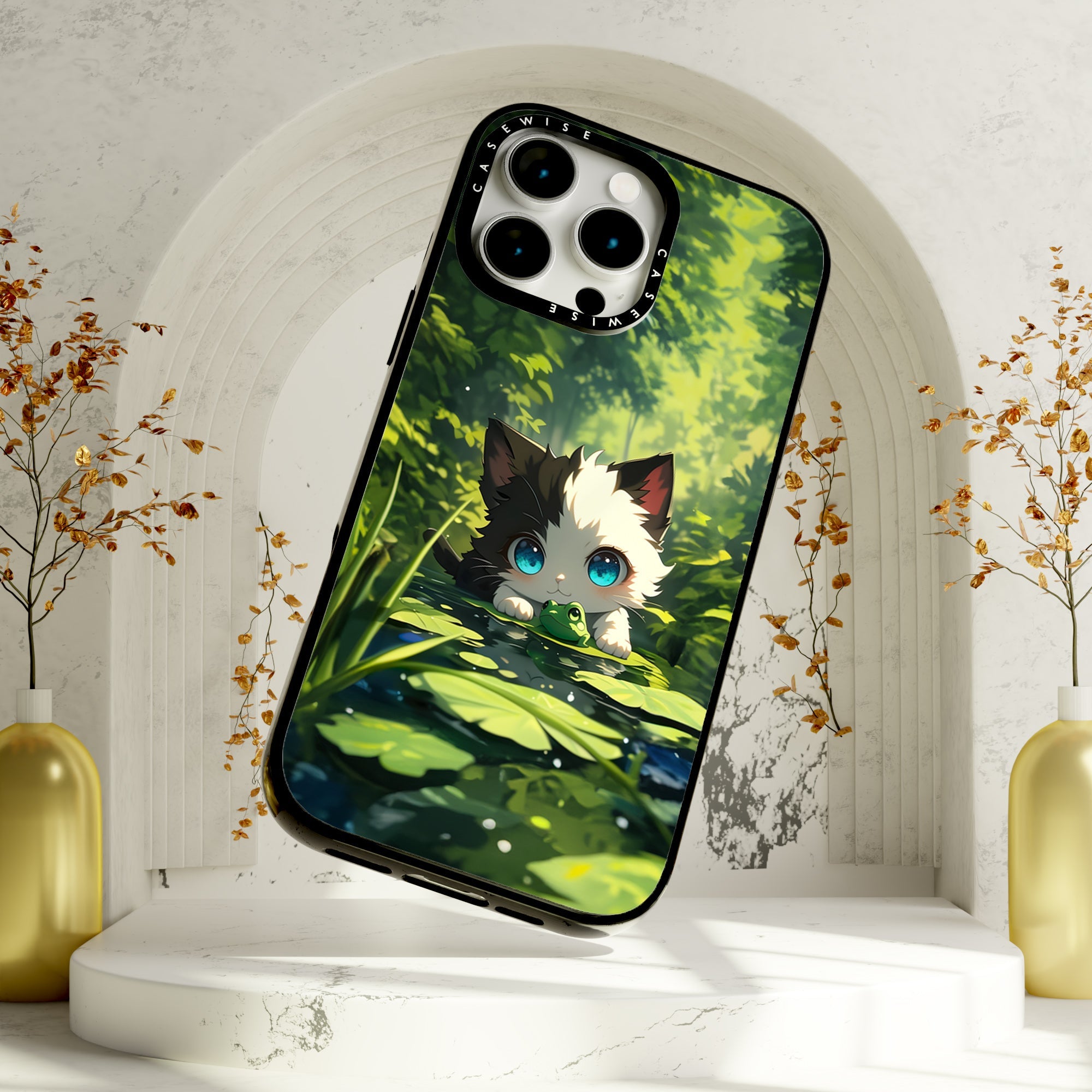 Cute Cat with Frog - Etui