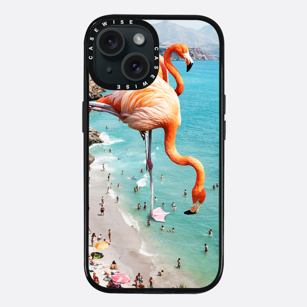 Flamingos on the beach